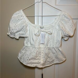 American Rag White Eyelet Blouse